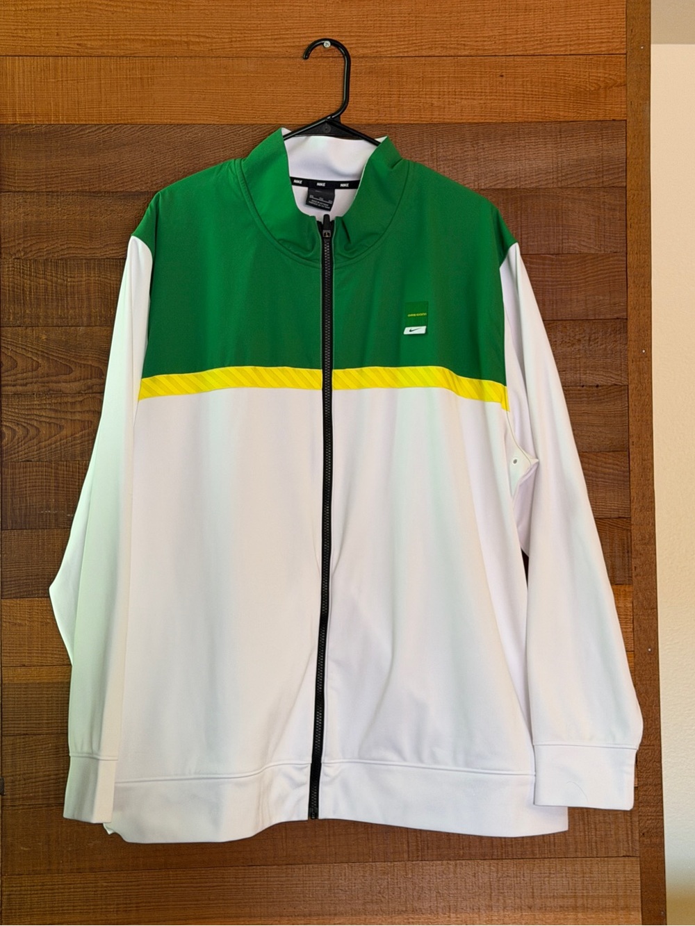 Nike White, Green & Yellow Oregon Ducks Lightweight Track Jacket